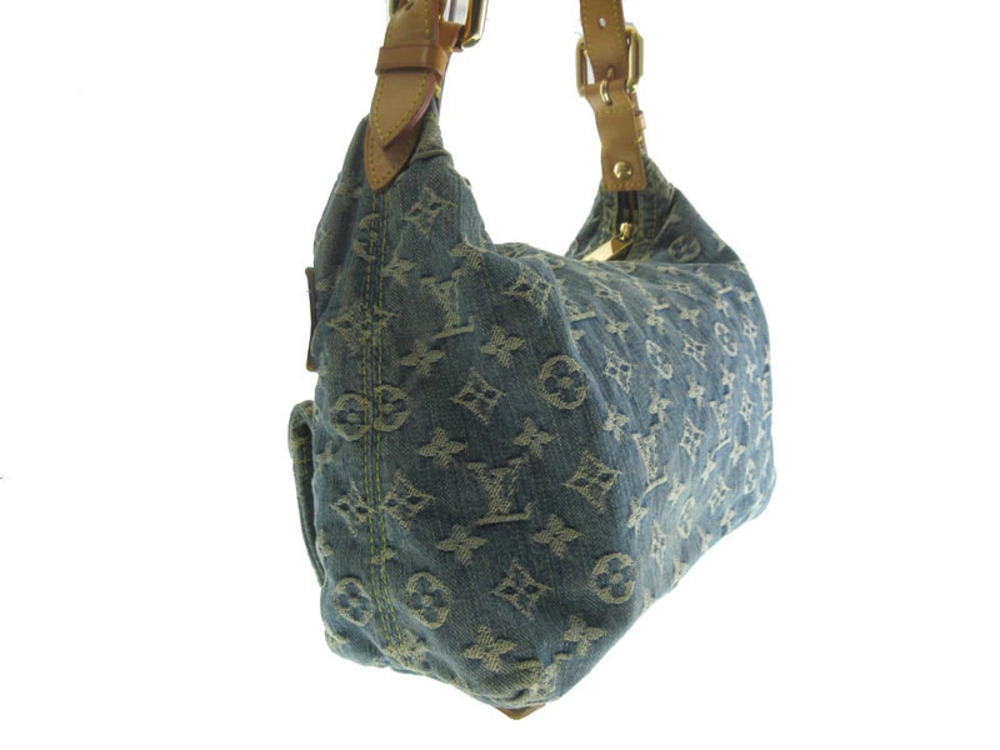 Louis Vuitton Baggy Shoulder Blue Monogram Bag Denim